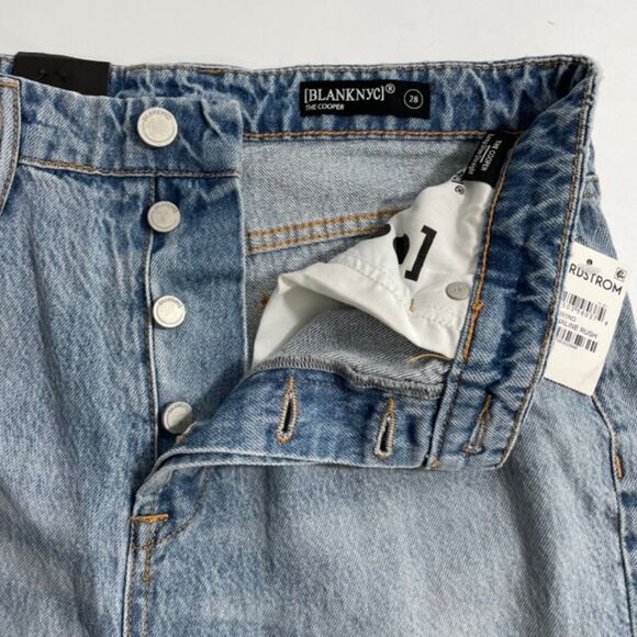 NWT Blank NYC The Cooper Slim Straight Jeans Size 28 Slit Leg Denim Button Fly - Picture 5 of 8